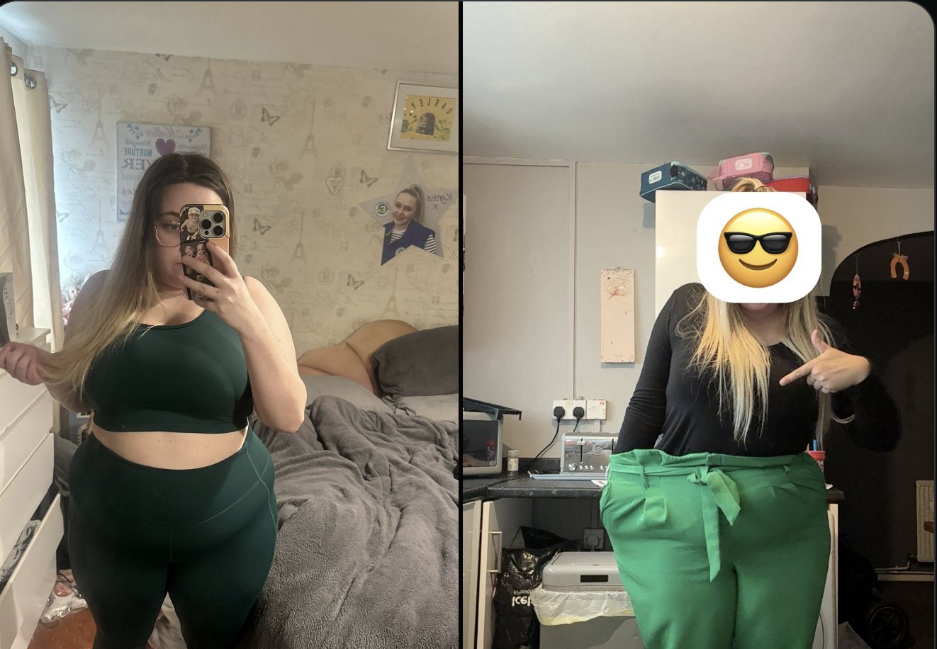 Kyrstie before and after, shared with permission