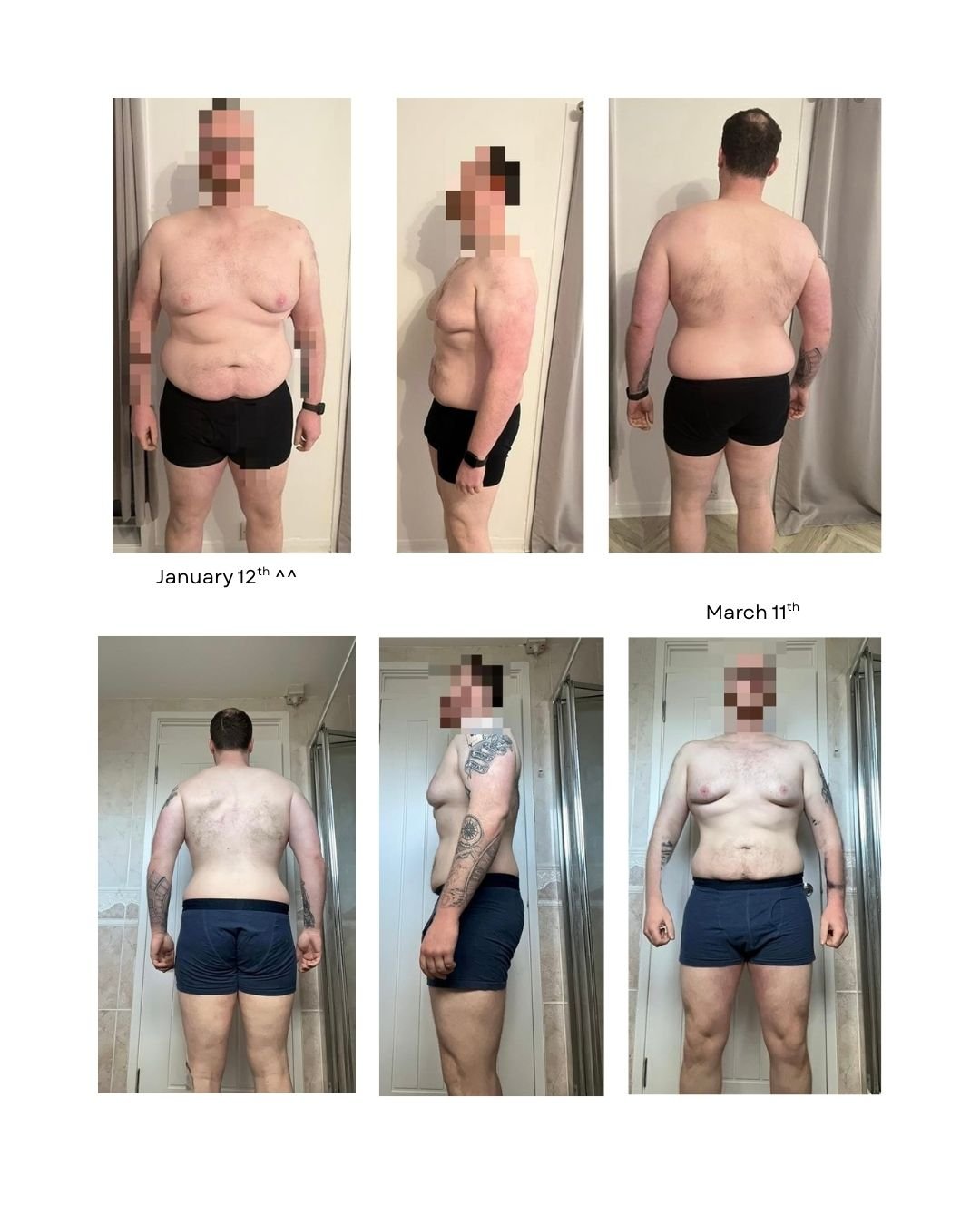 Client before and after, shared with permission