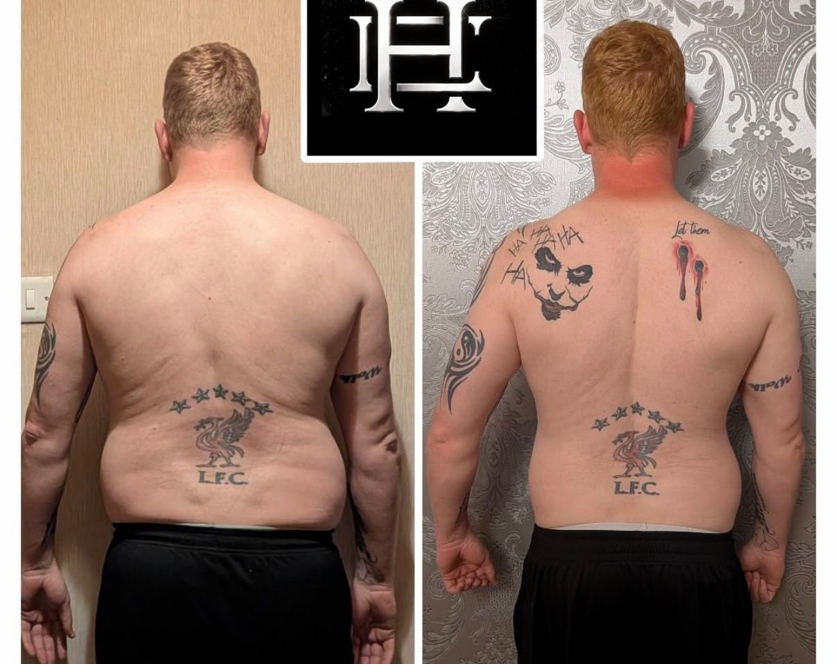 Client before and after, shared with permission
